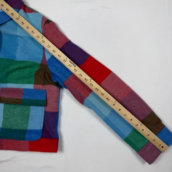 NWT Free Assembly Plaid Cropped Chore Jacket Multicolor Large Shacket Spring - Picture 7 of 12